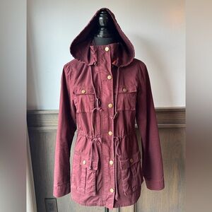 41 Hawthorn Maroon Utility Jacket with Hood Euc M
